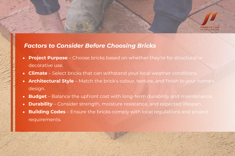 factors to consider before choosing bricks