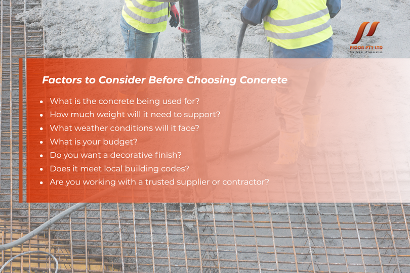 factors to consider before choosing concrete
