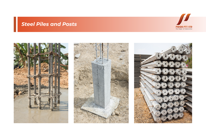 steel piles and posts